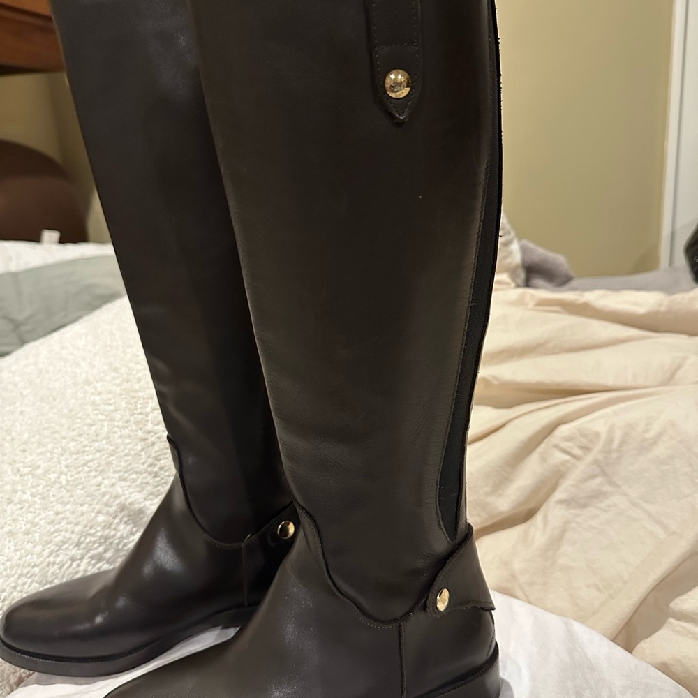 Italian Brown leather Knee-High Riding Boots made in Italy